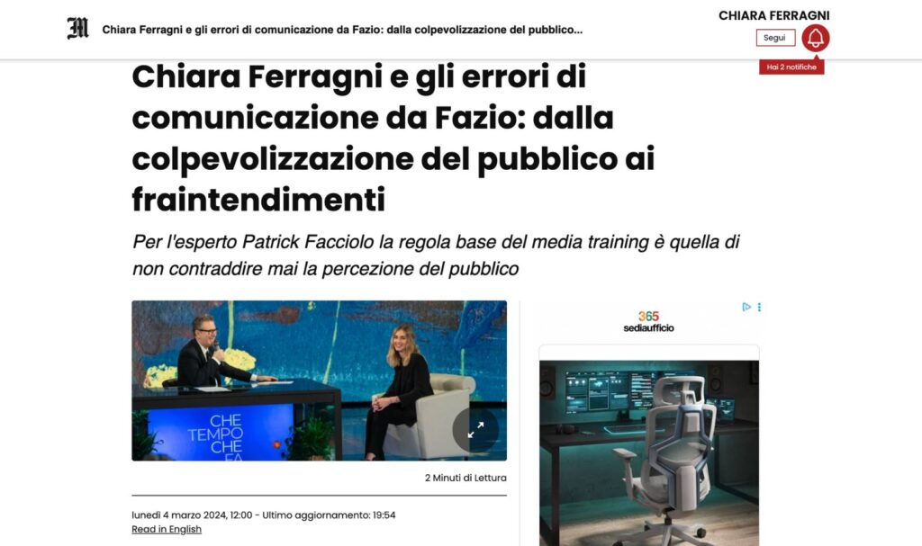 Facciolo messangero